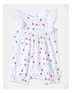 Outlet 🧨 Sprout Confetti Bubble Romper In White ❤️