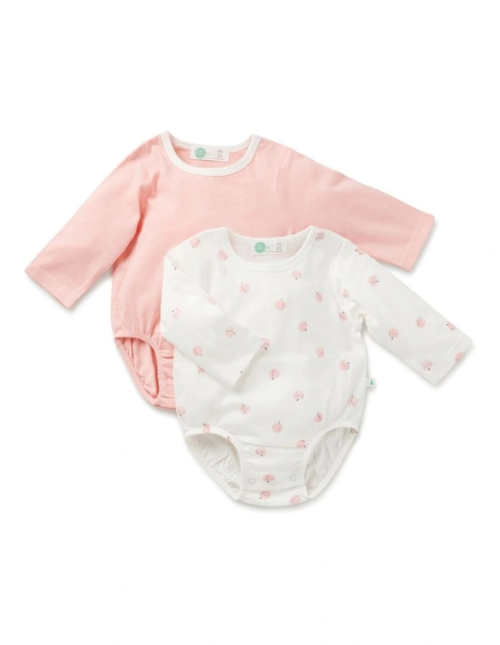 Cheap π₯° Little Green & Co Core Jersey Bodysuit 2 Pack In Peach π