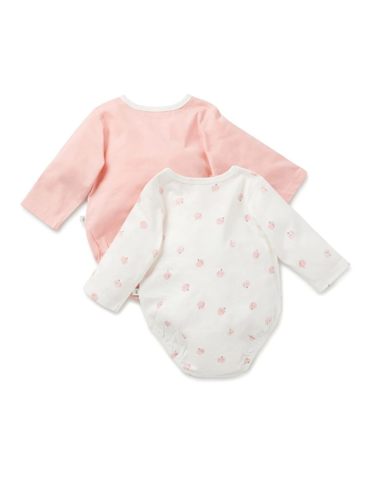 Cheap π₯° Little Green & Co Core Jersey Bodysuit 2 Pack In Peach π - Image 3