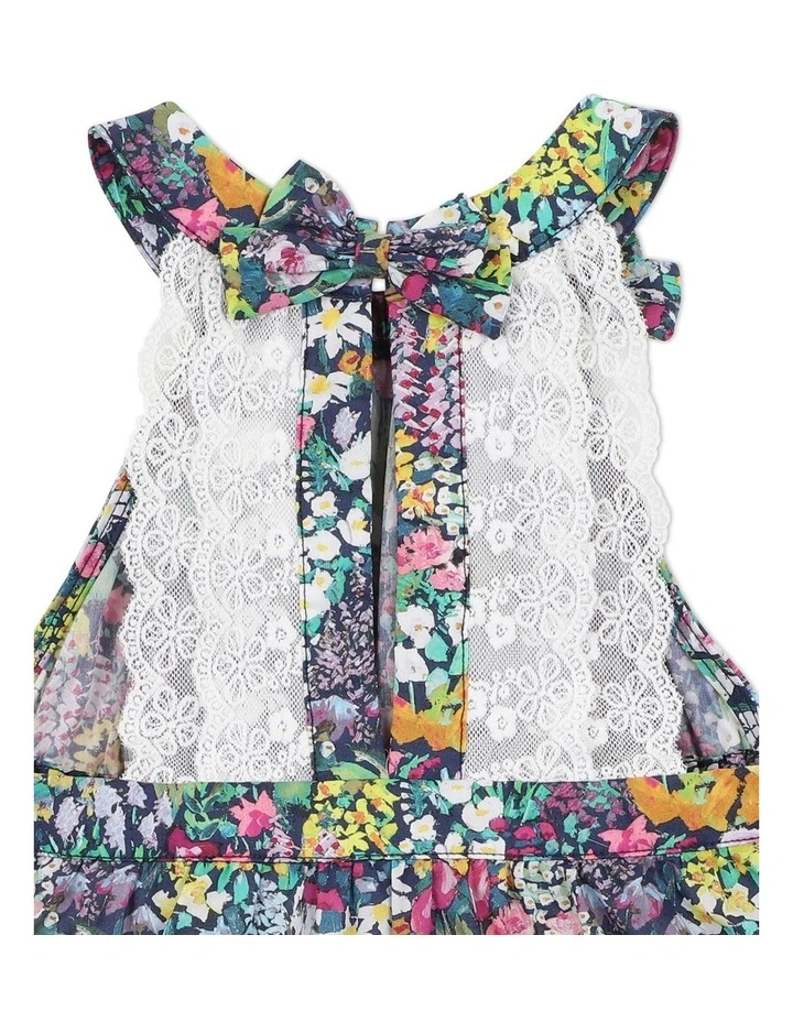 Promo 𧨠Bebe Liberty Lace Back Playsuit In Multi β - Image 3