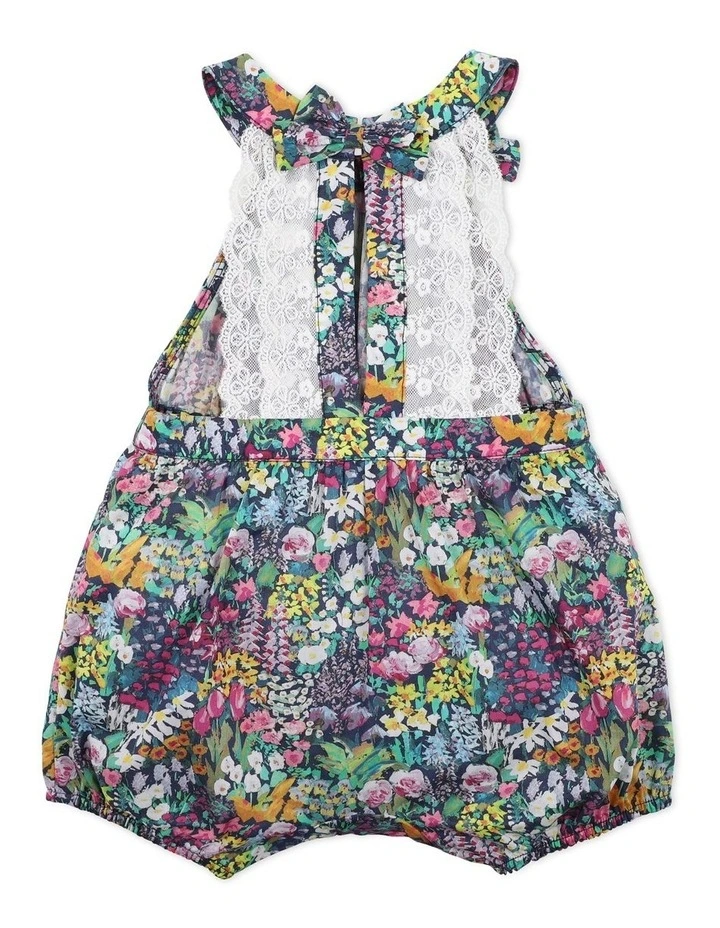 Promo 𧨠Bebe Liberty Lace Back Playsuit In Multi β - Image 4