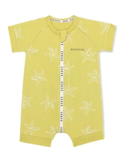 Flash Sale π Bonds Wondercool Zip Romper In Starfish Cool Limed π