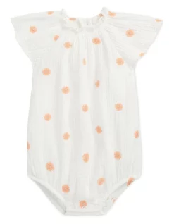 Promo π Seed Heritage Embroidered Romper In Beige π