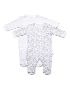 Best Pirce โ๏ธ Marquise Unisex Footed Studsuit Grey 2 Pack ๐