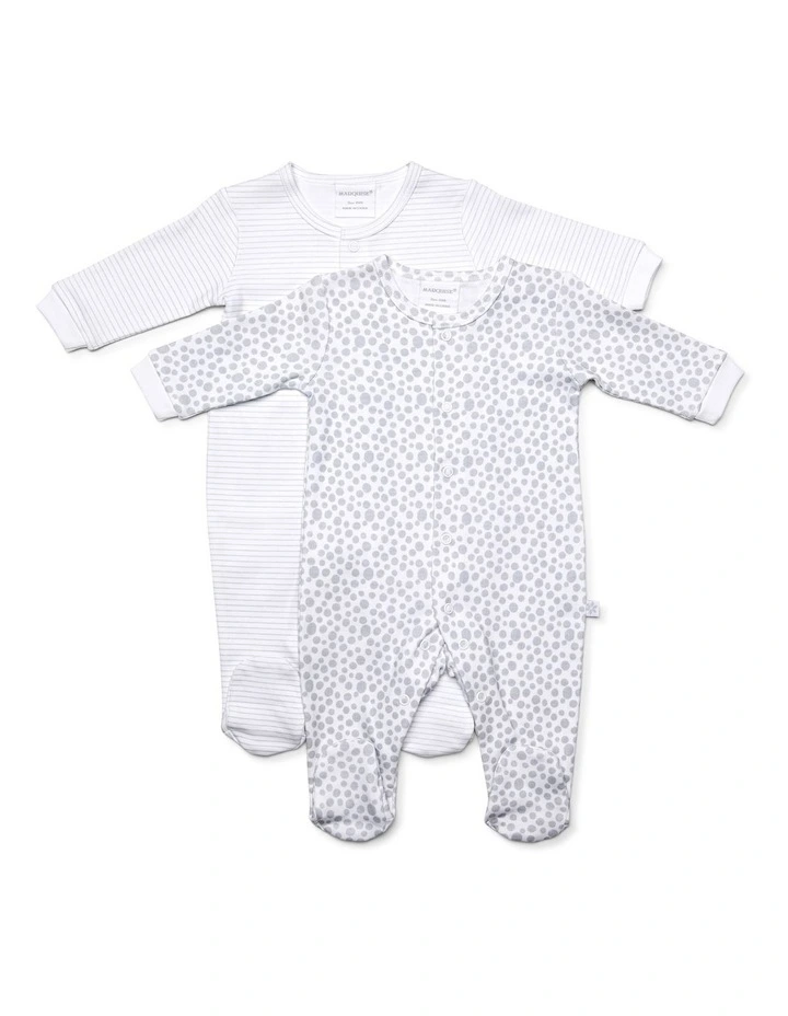 Best Pirce βοΈ Marquise Unisex Footed Studsuit Grey 2 Pack π