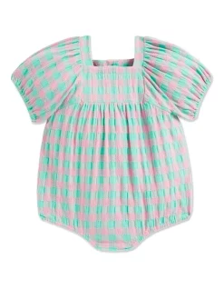 Coupon β¨ Seed Heritage Gingham Romper In Pink/Green β¨