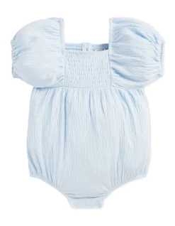 Discount π Seed Heritage Textured Cotton Romper In Baby Blue β