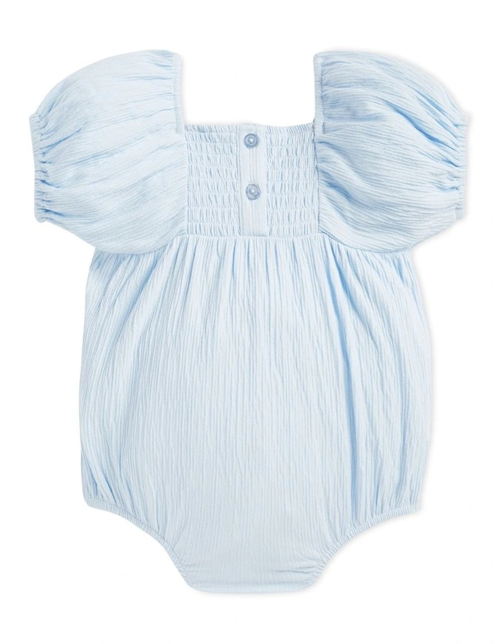 Discount π Seed Heritage Textured Cotton Romper In Baby Blue β - Image 2