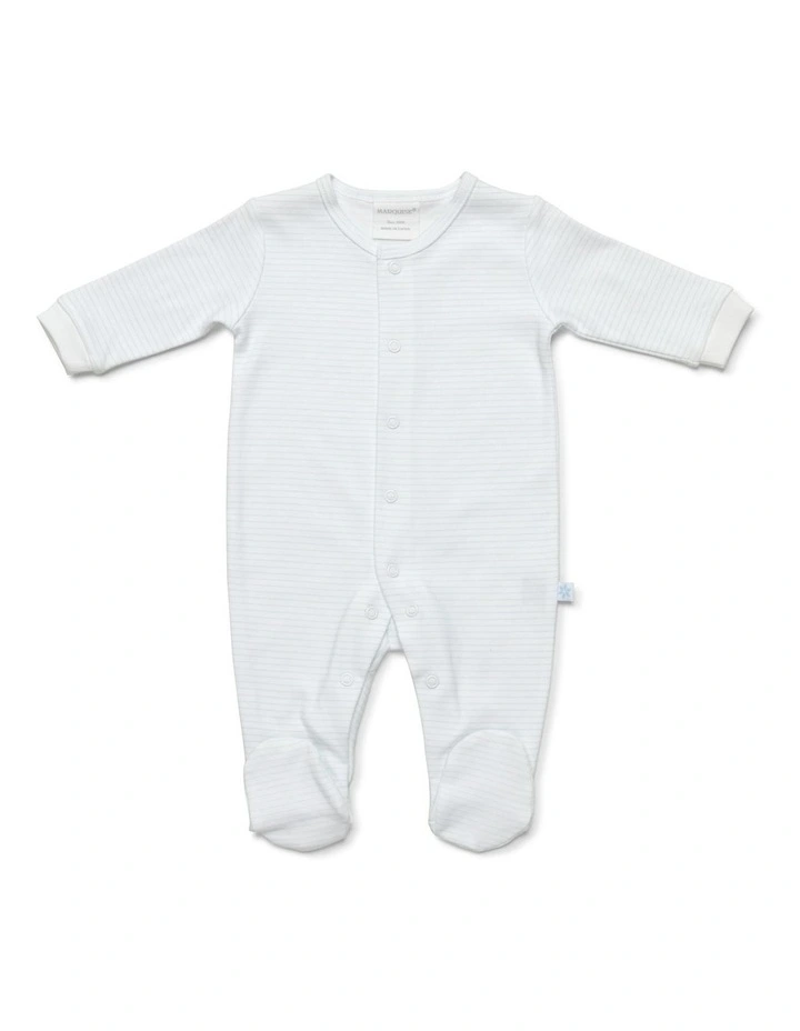 Budget π Marquise Footed Studsuit Blue/White 2 Pack β€οΈ - Image 2