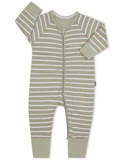 Best Pirce ๐ Bonds Padded Zip Wondersuit Argentina Stripe In Green ๐