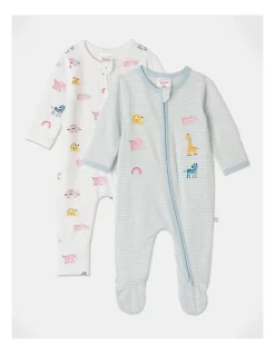 Coupon βοΈ Sprout Essential Safari Animals Coverall 2 Piece Set In White π