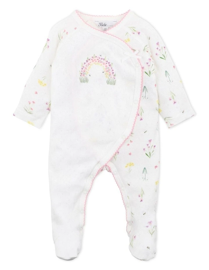Best Sale π Bebe Hana Long Sleeve Wrap Onesie In White π