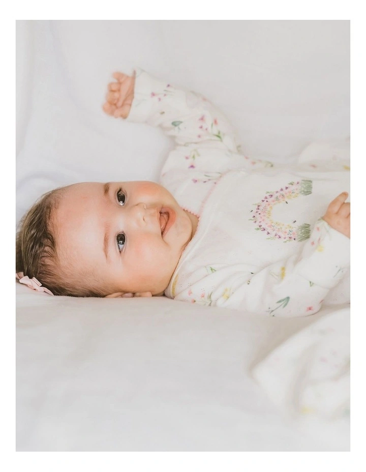 Best Sale π Bebe Hana Long Sleeve Wrap Onesie In White π - Image 5