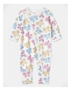 Hot Sale 😉 Sprout Essentials Butterflies Coverall In Cream ⌛
