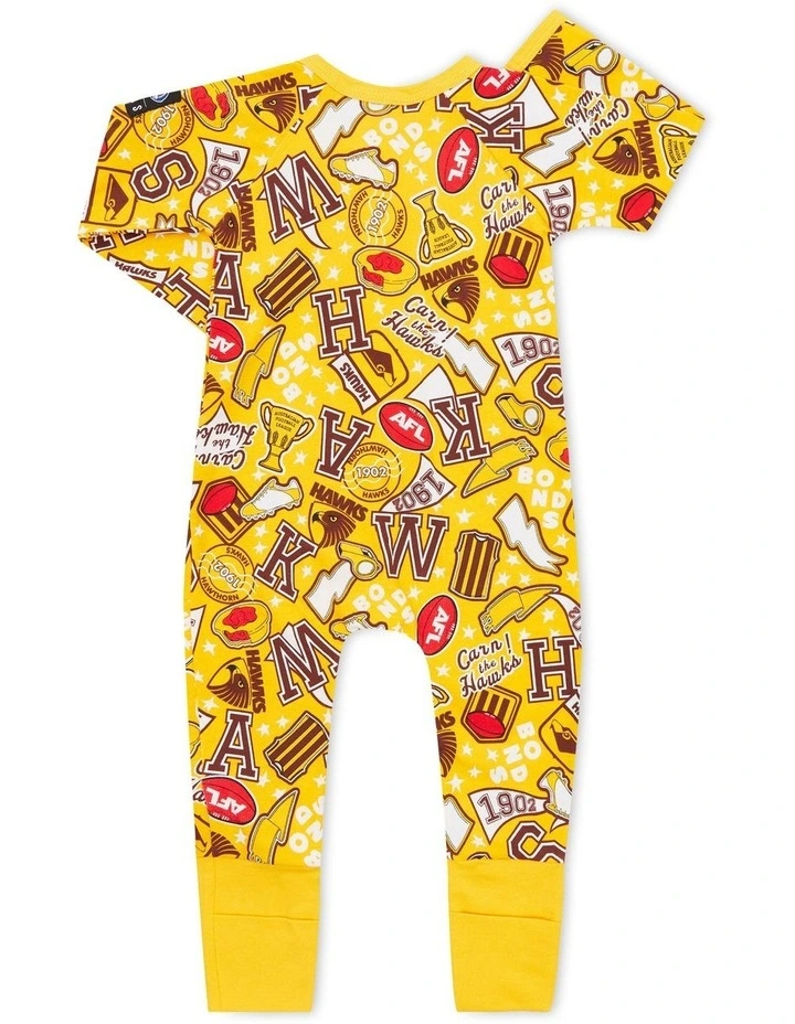 Budget 𧨠Bonds AFL Hawthorn Wondersuit Yellow ⨠- Image 2