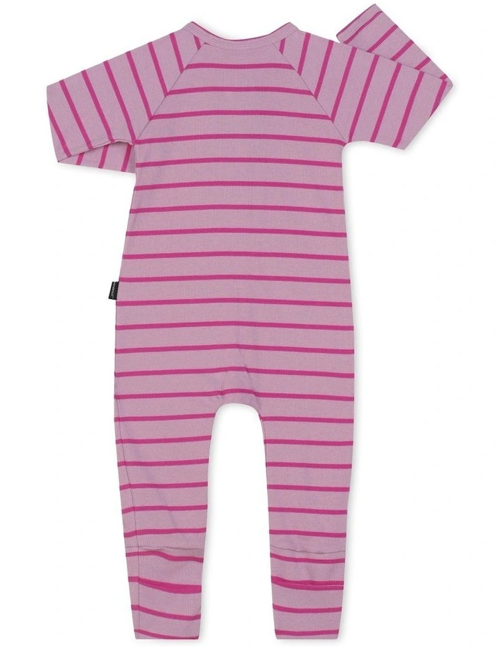 Promo π₯ Bonds Ribbed Zip Wondersuit In Striped Pink π - Image 2