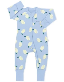 Best Sale ❤️ Bonds Organic Zip Wondersuit My First In Lemon And Blue 👍