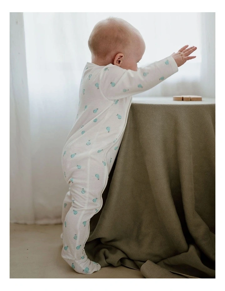 Discount π₯ Little Green & Co Jersey Zip Onesie Ice Pear π - Image 3