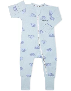 Outlet 👍 Bonds Eyelet Zip Wondersuit In Seaside Waves Print 🎉