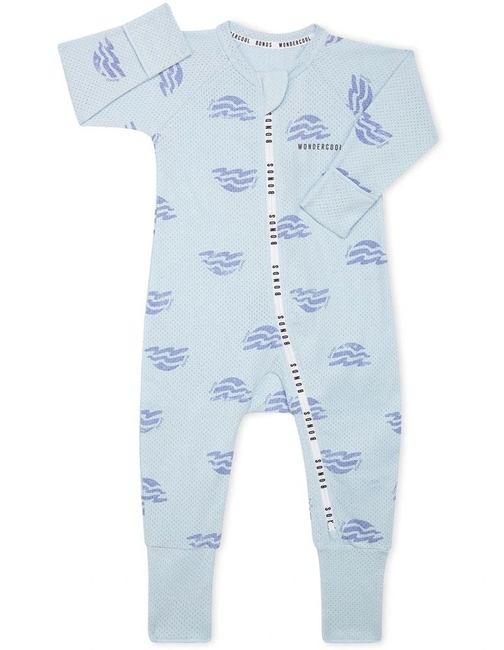 Outlet π Bonds Eyelet Zip Wondersuit In Seaside Waves Print π