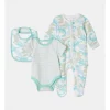 New ❤️ Sprout Essential 3 Piece Bodysuit Coverall Bib Set In White ????