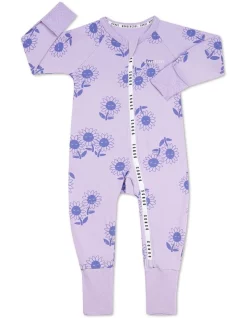 Discount ❤️ Bonds Wondercool Zip Wondersuit Soft Sunflowers In Purple 😀