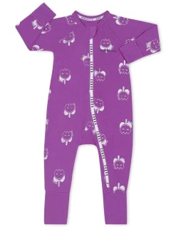 Promo ⭐ Bonds Wondercool Eyelet Zip Wondersuit In Tulip Time Sequin Purple ⭐
