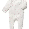 Budget ???? Little Green & Co Print Jersey Zip Onesie Peach ????