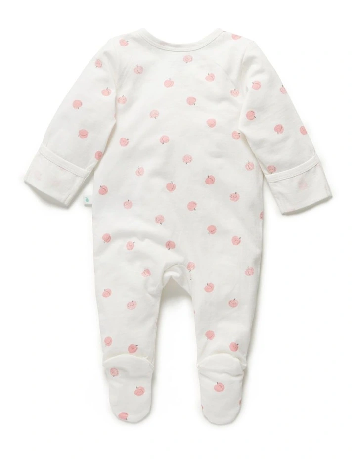 Budget π Little Green & Co Print Jersey Zip Onesie Peach π - Image 3