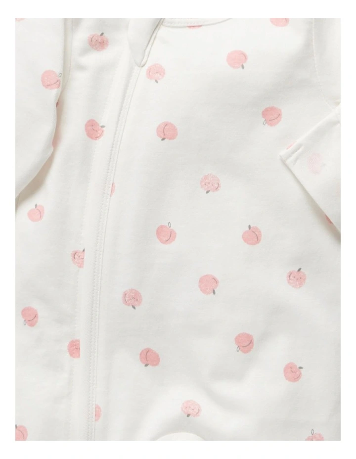 Budget π Little Green & Co Print Jersey Zip Onesie Peach π - Image 4