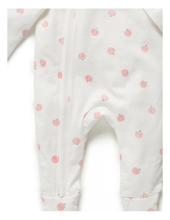 Budget π Little Green & Co Print Jersey Zip Onesie Peach π - Image 5