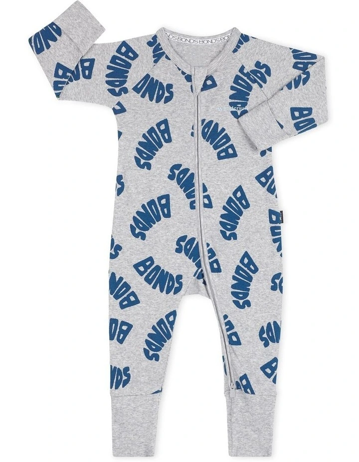 Discount β Bonds Swirl Ribbed Zip Wondersuit In Grey Marle π