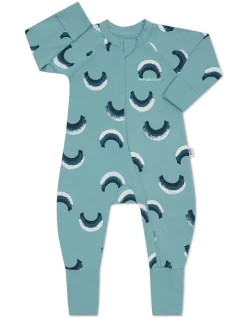 Discount ๐งจ Bonds Organic Zip Wondersuit Sweet Rainbow In Blue ๐