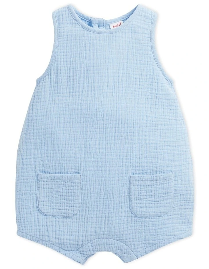 Wholesale β¨ Seed Heritage Pocket Romper In Water Blue π