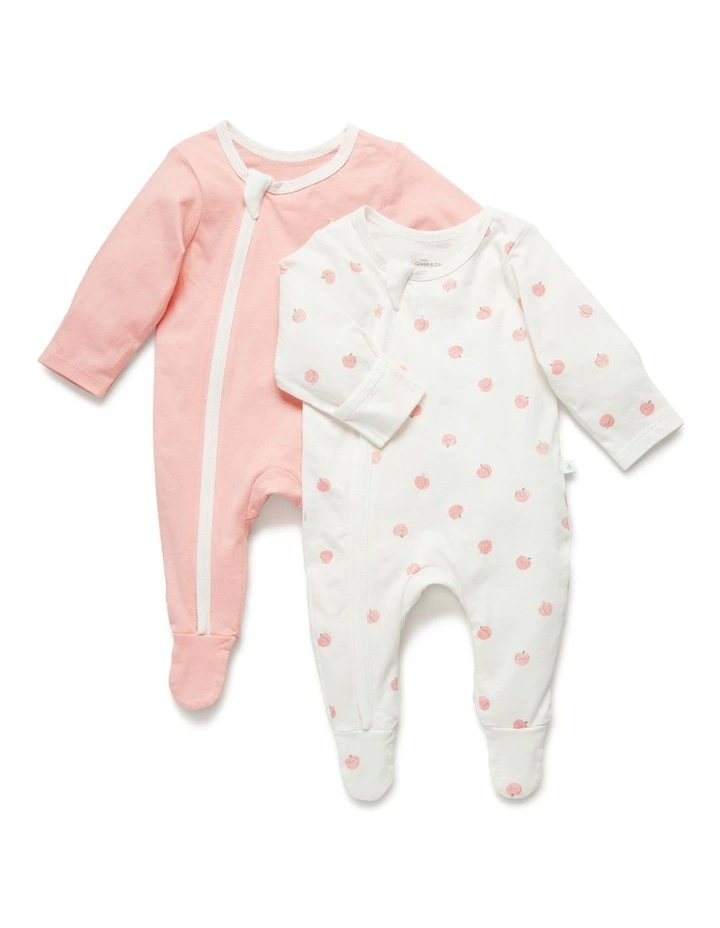 New 𧨠Little Green & Co Jersey Zip Onesie Sorbet Pink 2 Piece Pack β€οΈ