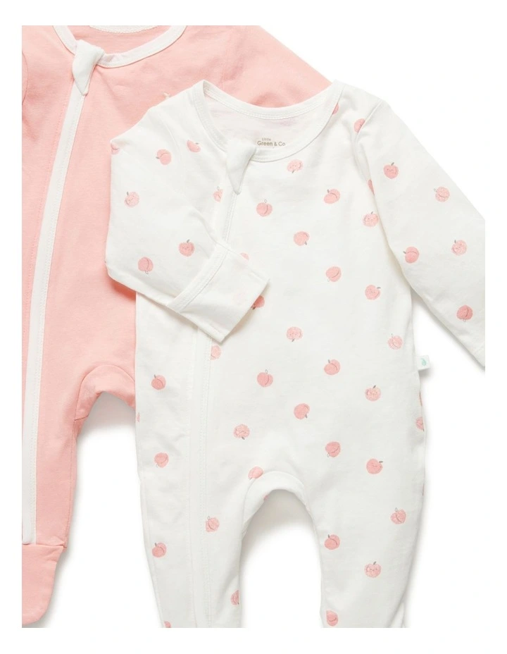 New 𧨠Little Green & Co Jersey Zip Onesie Sorbet Pink 2 Piece Pack β€οΈ - Image 3