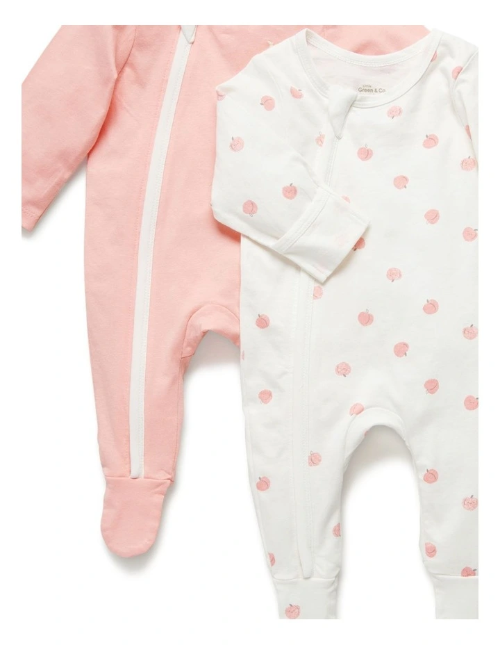 New 𧨠Little Green & Co Jersey Zip Onesie Sorbet Pink 2 Piece Pack β€οΈ - Image 4