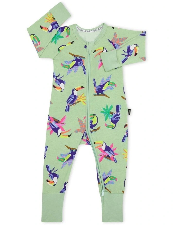 Flash Sale π Bonds Zip Wondersuit In Toucan Twirl Green π