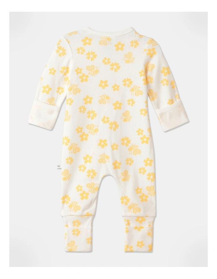 Deals π₯ Sprout Essentials Rib Floral Print Coverall In Yellow 𧨠- Image 4