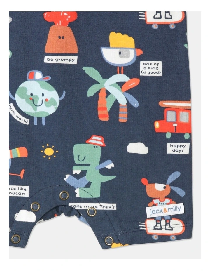 Budget βοΈ Jack & Milly Teddy Short Leg Romper In Navy π - Image 4