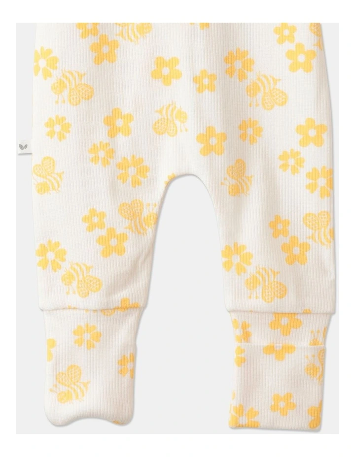 Deals π₯ Sprout Essentials Rib Floral Print Coverall In Yellow 𧨠- Image 5