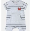 Promo ❤️ Sprout Crab Stripe Romper In Grey Marle 🎉