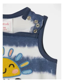 Wholesale ✨ Sprout 3D Smile Sun Stripe Romper In Indigo ???? -Jack & Milly shop unnamed file 892