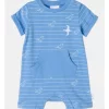 Cheap ???? Sprout Stripe Seagull Romper In Bright Blue ????
