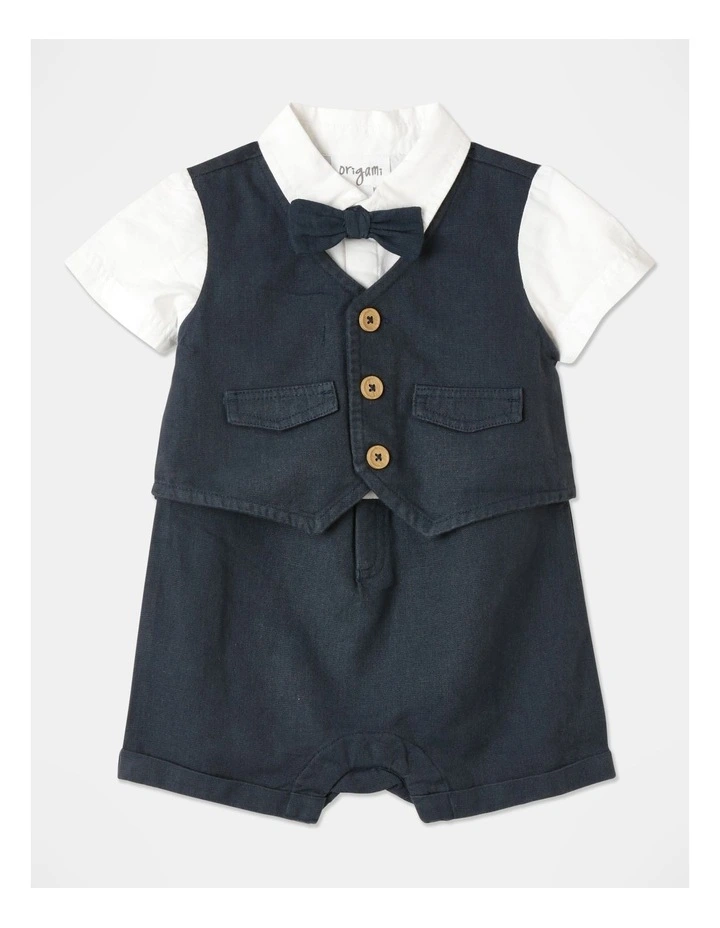 Promo π€© Origami Xavier Tuxedo Romper In Navy β