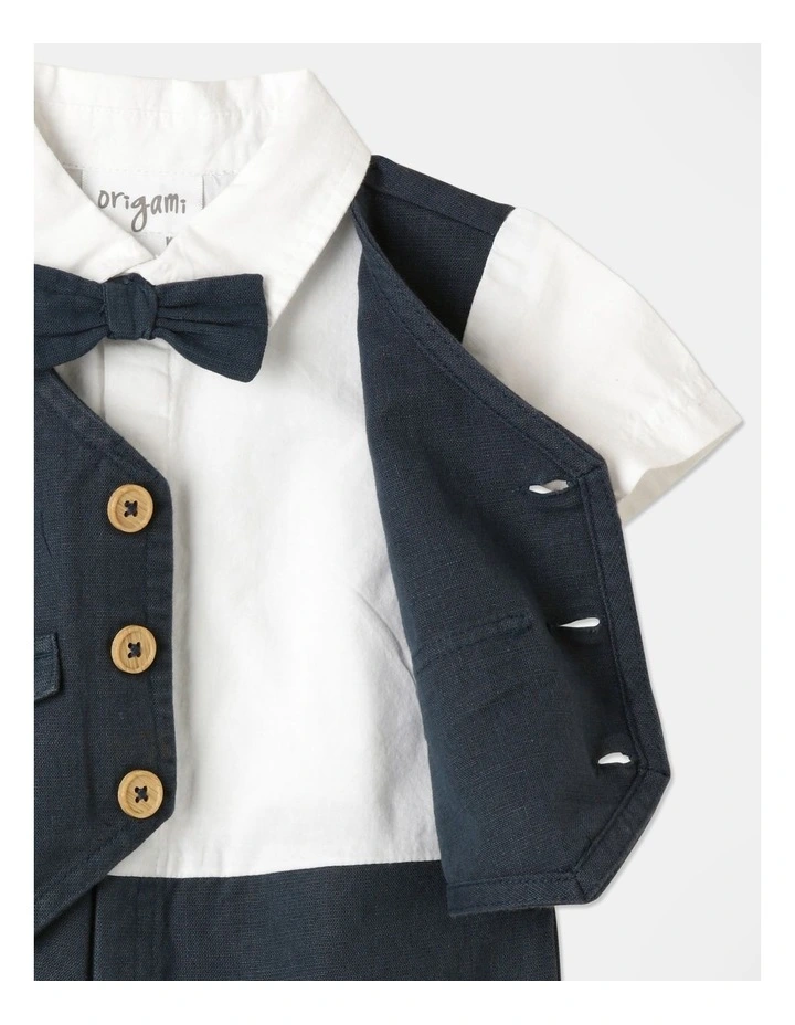 Promo π€© Origami Xavier Tuxedo Romper In Navy β - Image 2