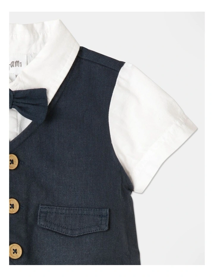 Promo π€© Origami Xavier Tuxedo Romper In Navy β - Image 3