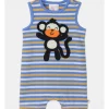 New ???? Sprout 3D Monkey Stripe Romper In Bright Blue ????